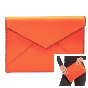 NWT Rebecca Minkoff LEO Clutch / Neon Orange